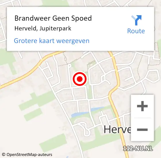 Locatie op kaart van de 112 melding: Brandweer Geen Spoed Naar Herveld, Jupiterpark op 28 februari 2022 01:09