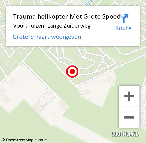 Locatie op kaart van de 112 melding: Trauma helikopter Met Grote Spoed Naar Voorthuizen, Lange Zuiderweg op 28 februari 2022 01:32