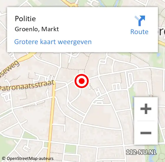 Locatie op kaart van de 112 melding: Politie Groenlo, Markt op 28 februari 2022 01:45