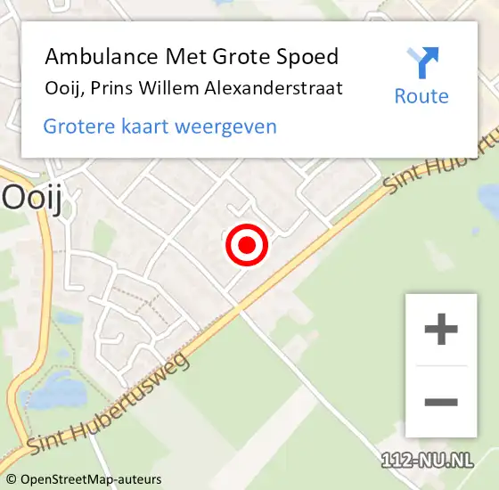 Locatie op kaart van de 112 melding: Ambulance Met Grote Spoed Naar Ooij, Prins Willem Alexanderstraat op 28 februari 2022 06:41