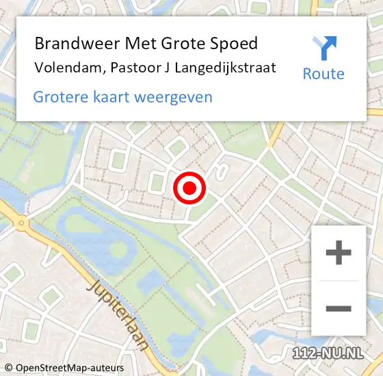 Locatie op kaart van de 112 melding: Brandweer Met Grote Spoed Naar Volendam, Pastoor J Langedijkstraat op 28 februari 2022 07:36