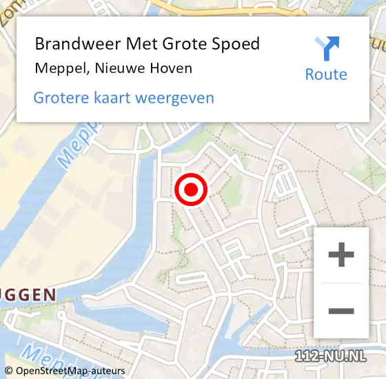 Locatie op kaart van de 112 melding: Brandweer Met Grote Spoed Naar Meppel, Nieuwe Hoven op 9 juli 2014 19:47