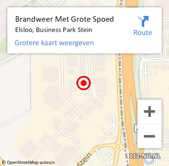 Locatie op kaart van de 112 melding: Brandweer Met Grote Spoed Naar Elsloo, Business Park Stein op 28 februari 2022 10:27