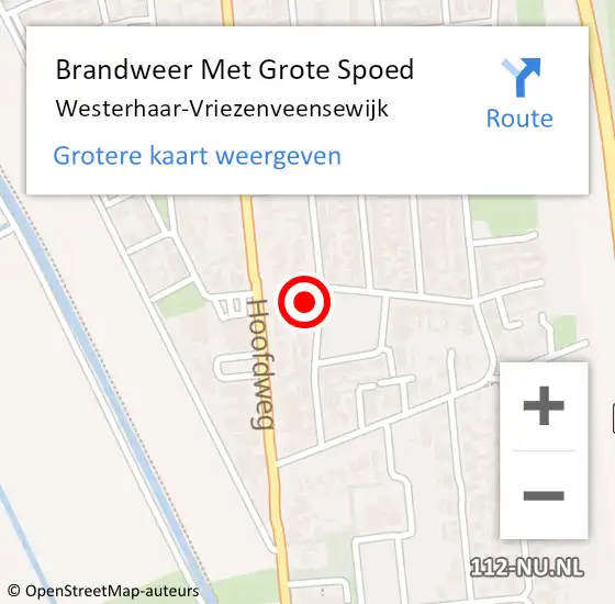 Locatie op kaart van de 112 melding: Brandweer Met Grote Spoed Naar Westerhaar-Vriezenveensewijk op 28 februari 2022 10:36