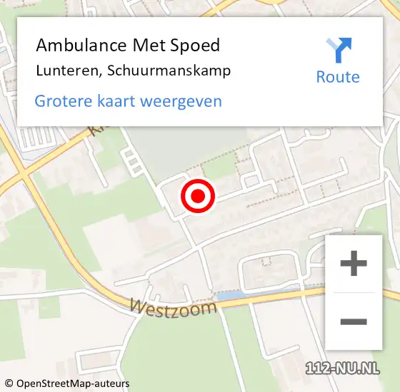 Locatie op kaart van de 112 melding: Ambulance Met Spoed Naar Lunteren, Schuurmanskamp op 28 februari 2022 10:36