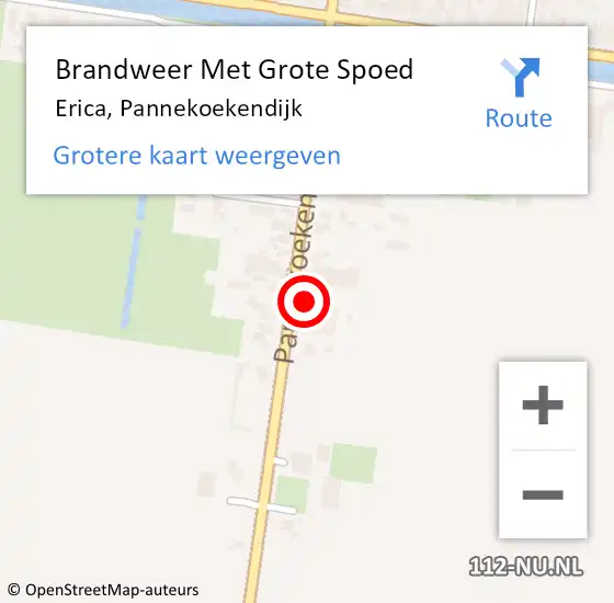 Locatie op kaart van de 112 melding: Brandweer Met Grote Spoed Naar Erica, Pannekoekendijk op 9 juli 2014 20:01