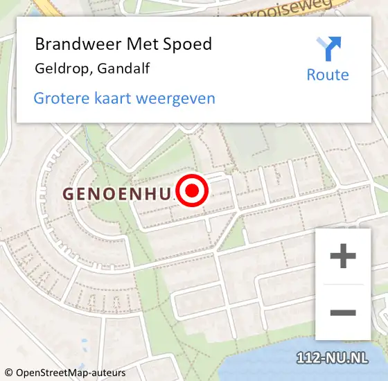 Locatie op kaart van de 112 melding: Brandweer Met Spoed Naar Geldrop, Gandalf op 28 februari 2022 10:41