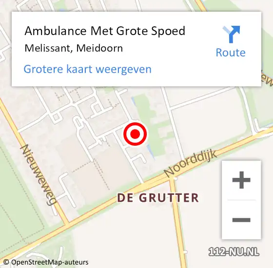 Locatie op kaart van de 112 melding: Ambulance Met Grote Spoed Naar Melissant, Meidoorn op 28 februari 2022 10:47