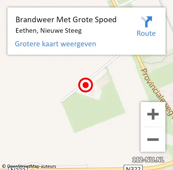 Locatie op kaart van de 112 melding: Brandweer Met Grote Spoed Naar Eethen, Nieuwe Steeg op 28 februari 2022 10:48