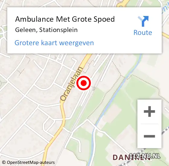 Locatie op kaart van de 112 melding: Ambulance Met Grote Spoed Naar Geleen, Stationsplein op 9 juli 2014 20:05