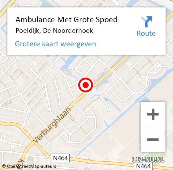 Locatie op kaart van de 112 melding: Ambulance Met Grote Spoed Naar Poeldijk, De Noorderhoek op 28 februari 2022 11:20