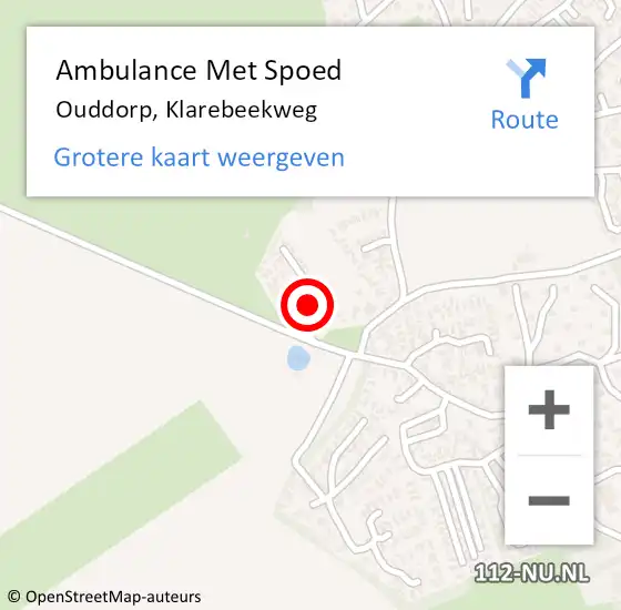 Locatie op kaart van de 112 melding: Ambulance Met Spoed Naar Ouddorp, Klarebeekweg op 28 februari 2022 11:52
