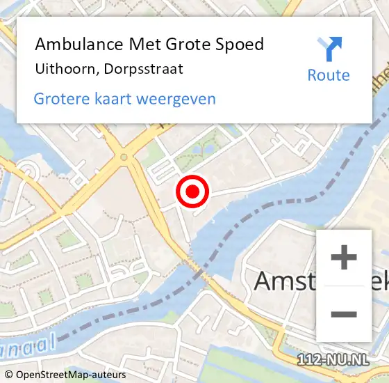 Locatie op kaart van de 112 melding: Ambulance Met Grote Spoed Naar Uithoorn, Dorpsstraat op 28 februari 2022 12:35