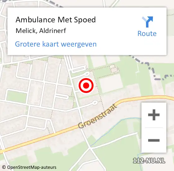 Locatie op kaart van de 112 melding: Ambulance Met Spoed Naar Melick, Aldrinerf op 28 februari 2022 12:59