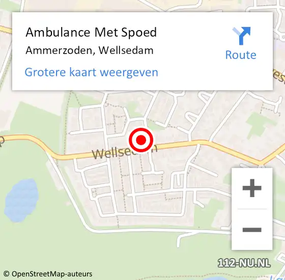 Locatie op kaart van de 112 melding: Ambulance Met Spoed Naar Ammerzoden, Wellsedam op 28 februari 2022 13:24