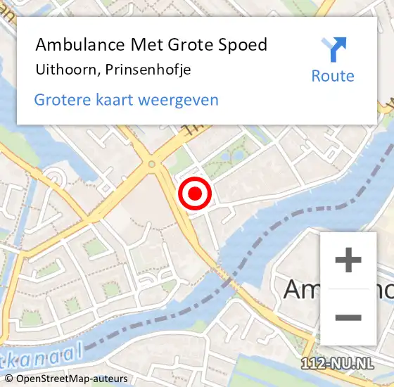 Locatie op kaart van de 112 melding: Ambulance Met Grote Spoed Naar Uithoorn, Prinses Irenelaan op 28 februari 2022 13:44