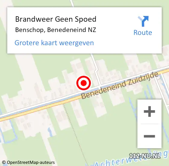 Locatie op kaart van de 112 melding: Brandweer Geen Spoed Naar Benschop, Benedeneind NZ op 28 februari 2022 14:12