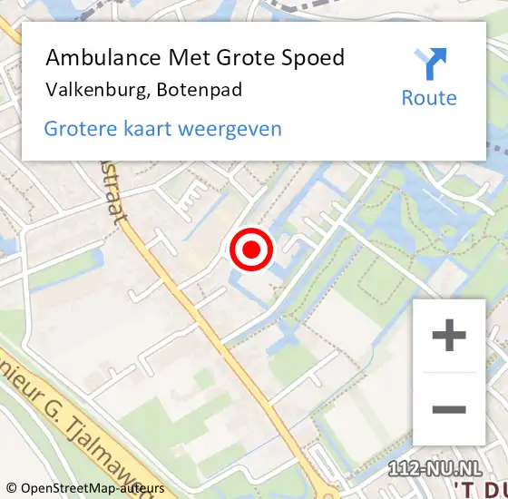 Locatie op kaart van de 112 melding: Ambulance Met Grote Spoed Naar Valkenburg, Botenpad op 28 februari 2022 14:19