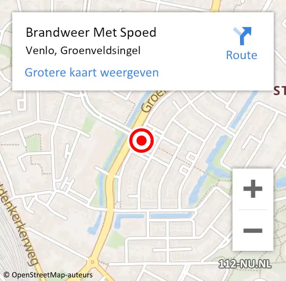 Locatie op kaart van de 112 melding: Brandweer Met Spoed Naar Venlo, Groenveldsingel op 28 februari 2022 14:28