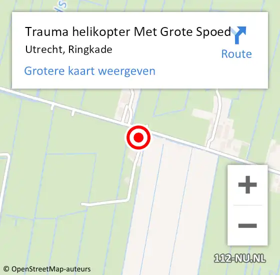 Locatie op kaart van de 112 melding: Trauma helikopter Met Grote Spoed Naar Utrecht, Ringkade op 28 februari 2022 14:39