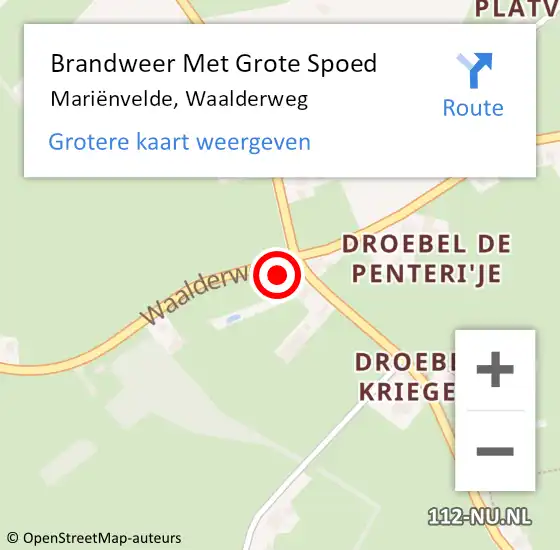 Locatie op kaart van de 112 melding: Brandweer Met Grote Spoed Naar Mariënvelde, Waalderweg op 28 februari 2022 14:48