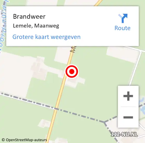 Locatie op kaart van de 112 melding: Brandweer Lemele, Maanweg op 9 juli 2014 20:41