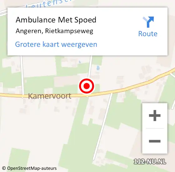 Locatie op kaart van de 112 melding: Ambulance Met Spoed Naar Angeren, Rietkampseweg op 28 februari 2022 15:27