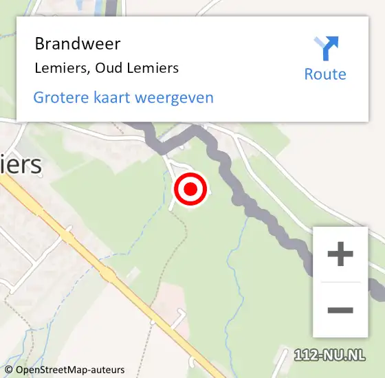 Locatie op kaart van de 112 melding: Brandweer Lemiers, Oud Lemiers op 9 juli 2014 20:59