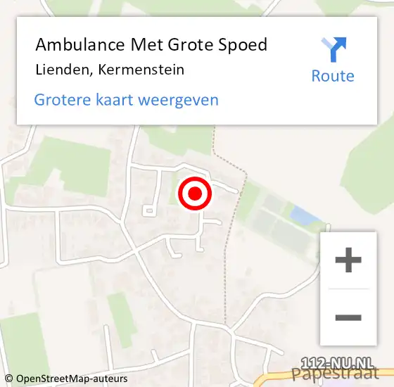 Locatie op kaart van de 112 melding: Ambulance Met Grote Spoed Naar Lienden, Kermenstein op 28 februari 2022 17:43