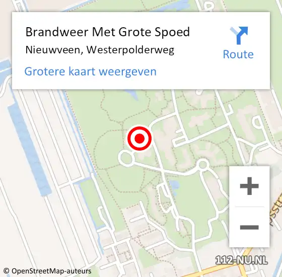 Locatie op kaart van de 112 melding: Brandweer Met Grote Spoed Naar Nieuwveen, Westerpolderweg op 28 februari 2022 17:48