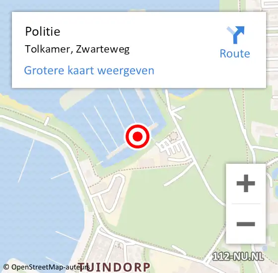 Locatie op kaart van de 112 melding: Politie Tolkamer, Zwarteweg op 28 februari 2022 17:50