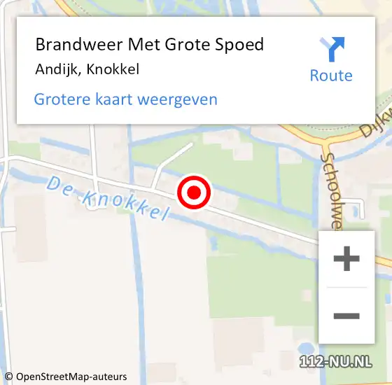 Locatie op kaart van de 112 melding: Brandweer Met Grote Spoed Naar Andijk, Knokkel op 28 februari 2022 18:00