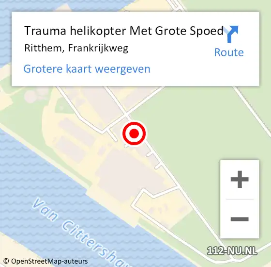 Locatie op kaart van de 112 melding: Trauma helikopter Met Grote Spoed Naar Ritthem, Frankrijkweg op 28 februari 2022 18:25