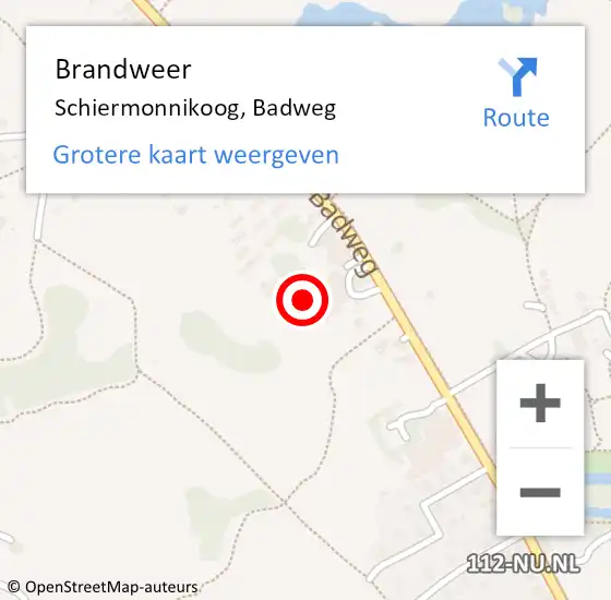 Locatie op kaart van de 112 melding: Brandweer Schiermonnikoog, Badweg op 28 februari 2022 18:34