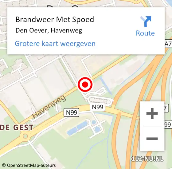 Locatie op kaart van de 112 melding: Brandweer Met Spoed Naar Den Oever, Havenweg op 28 februari 2022 20:26