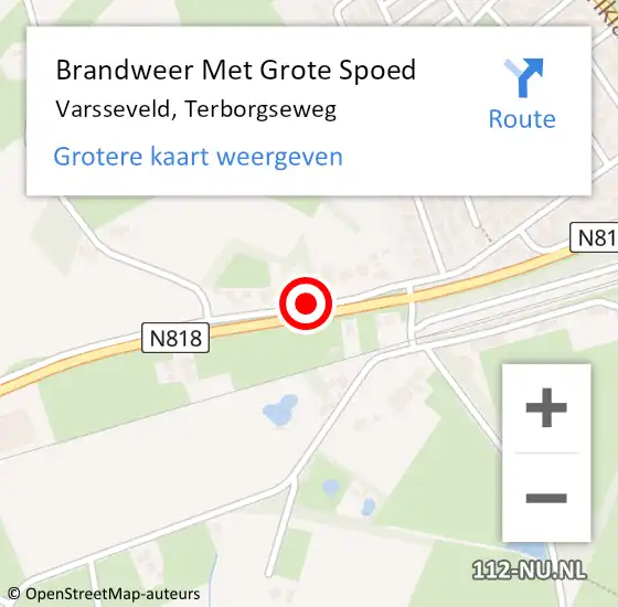 Locatie op kaart van de 112 melding: Brandweer Met Grote Spoed Naar Varsseveld, Terborgseweg op 9 juli 2014 21:23