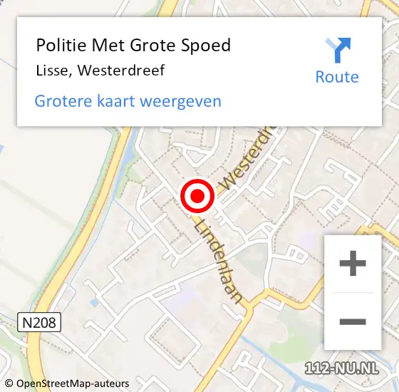 Locatie op kaart van de 112 melding: Politie Met Grote Spoed Naar Lisse, Westerdreef op 28 februari 2022 21:11