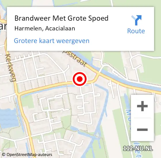 Locatie op kaart van de 112 melding: Brandweer Met Grote Spoed Naar Harmelen, Acacialaan op 28 februari 2022 22:51