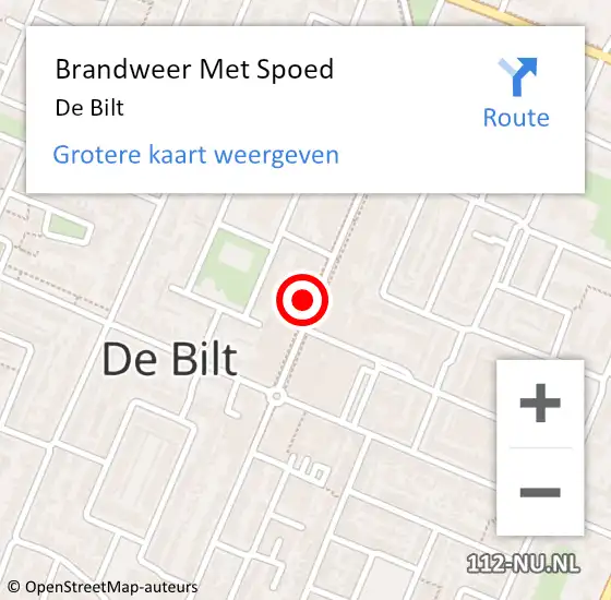 Locatie op kaart van de 112 melding: Brandweer Met Spoed Naar De Bilt op 28 februari 2022 22:58