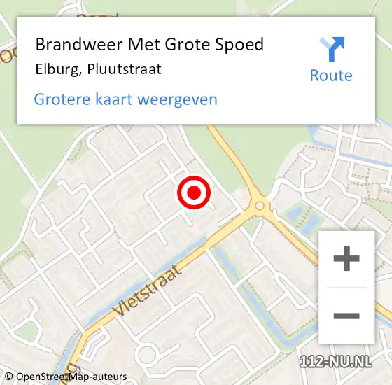 Locatie op kaart van de 112 melding: Brandweer Met Grote Spoed Naar Elburg, Pluutstraat op 1 maart 2022 00:11