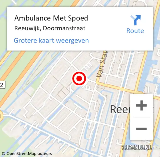 Locatie op kaart van de 112 melding: Ambulance Met Spoed Naar Reeuwijk, Doormanstraat op 1 maart 2022 00:57