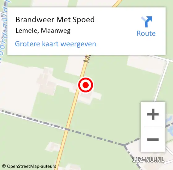 Locatie op kaart van de 112 melding: Brandweer Met Spoed Naar Lemele, Maanweg op 9 juli 2014 21:53