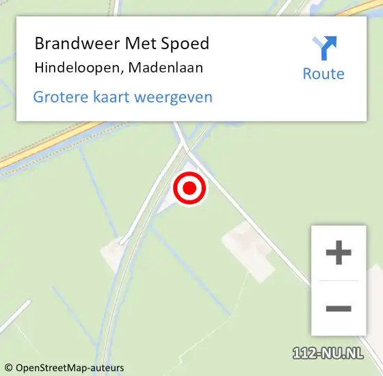 Locatie op kaart van de 112 melding: Brandweer Met Spoed Naar Hindeloopen, Madenlaan op 1 maart 2022 01:19