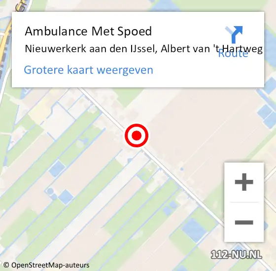 Locatie op kaart van de 112 melding: Ambulance Met Spoed Naar Nieuwerkerk aan den IJssel, Albert van 't Hartweg op 1 maart 2022 01:39