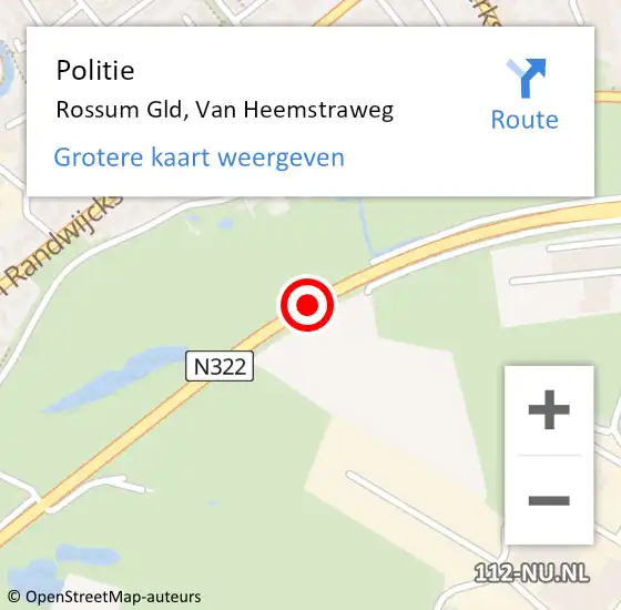 Locatie op kaart van de 112 melding: Politie Rossum Gld, Van Heemstraweg op 9 juli 2014 21:58