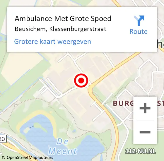 Locatie op kaart van de 112 melding: Ambulance Met Grote Spoed Naar Beusichem, Klassenburgerstraat op 1 maart 2022 03:28