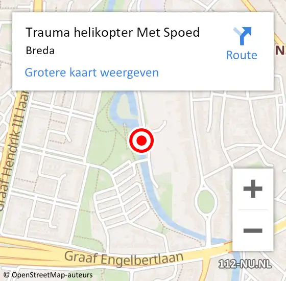 Locatie op kaart van de 112 melding: Trauma helikopter Met Spoed Naar Breda op 1 maart 2022 08:22