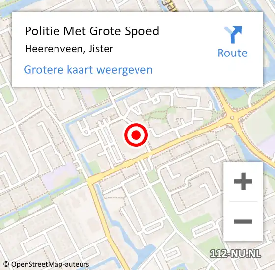 Locatie op kaart van de 112 melding: Politie Met Grote Spoed Naar Heerenveen, Jister op 1 maart 2022 08:49