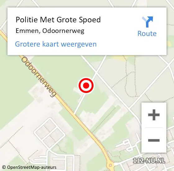 Locatie op kaart van de 112 melding: Politie Met Grote Spoed Naar Emmen, Odoornerweg op 1 maart 2022 08:50