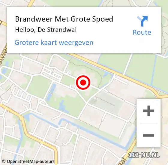 Locatie op kaart van de 112 melding: Brandweer Met Grote Spoed Naar Heiloo, De Strandwal op 9 juli 2014 22:36